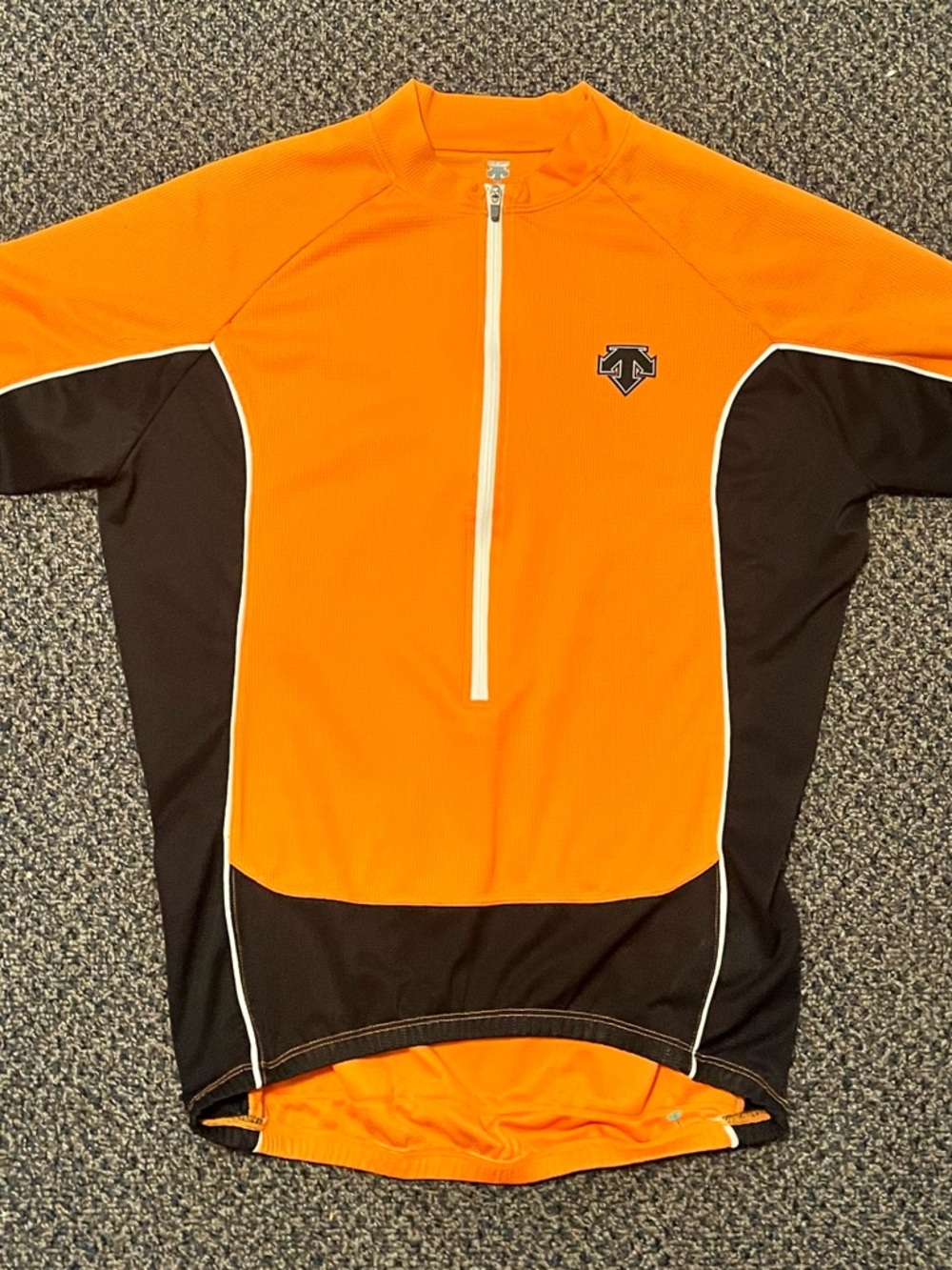 Descente Orange Biking Performance Jersey with Black Logo